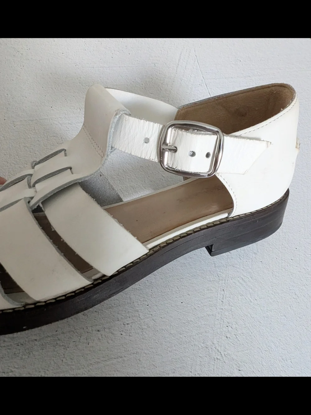 Everlane White Leather Woven Fisherman Sandals Size 9 - Picture 6 of 6